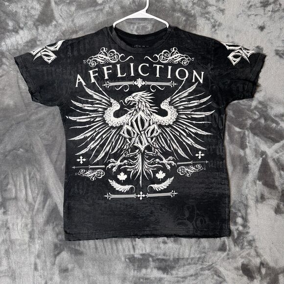 Affliction Other - Vintage Y2K Affliction Georges St-Pierre Eagle Tribal Wings Black Size Large